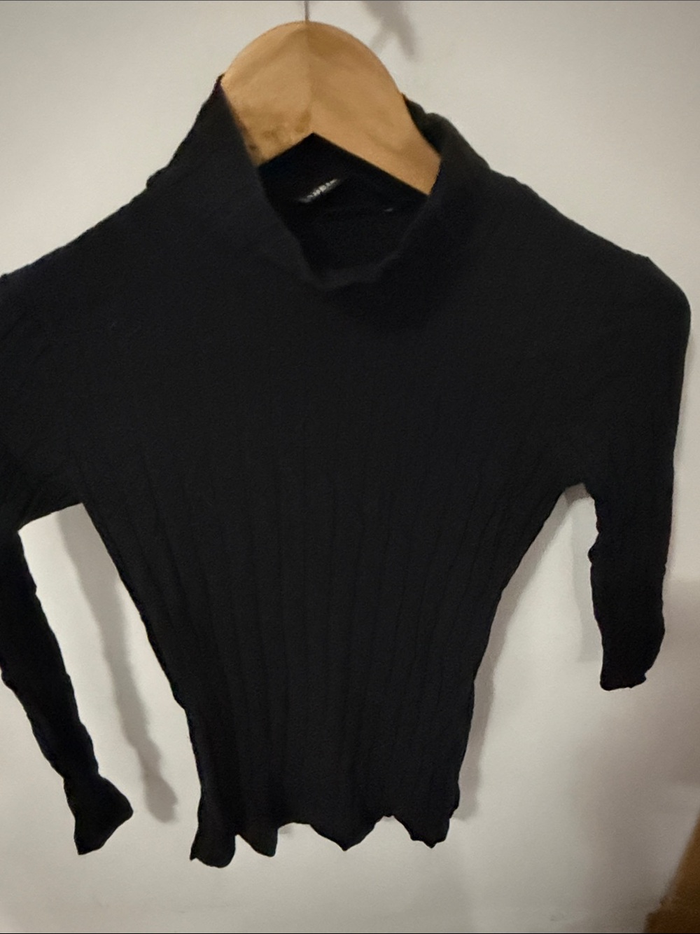 SHEIN Black Ribbed Cowl Neck Sweater